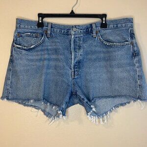 AGOLDE Parker Long Vintage Short size 34 Color Wheel Jean Shorts Mom 100% Cotton